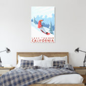 Snowboarder Scene - Lake Tahoe, Californië Canvas Afdruk (Insitu (Slaapkamer))