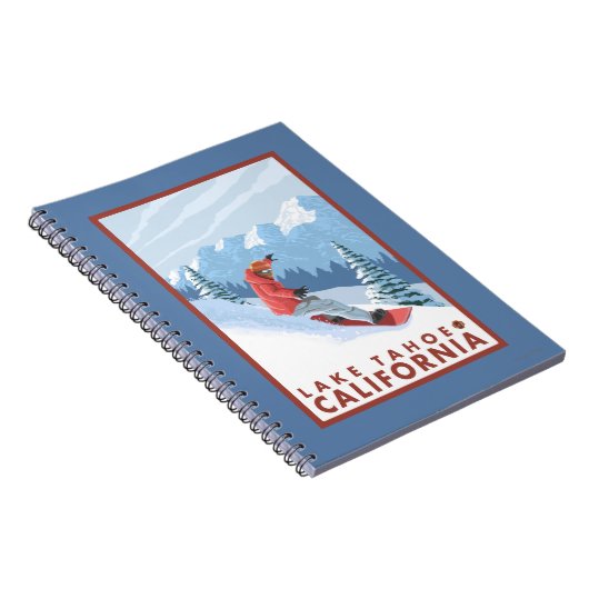 Snowboarder Scene - Lake Tahoe, Californië Notitieboek (Rechterzijde)