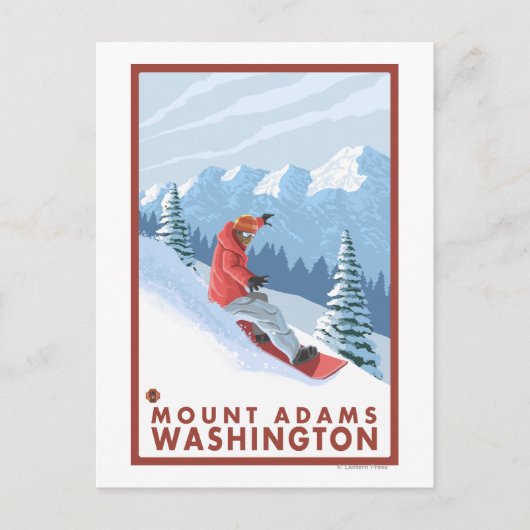 Snowboarder Scene - Mount Adams, Washington Briefkaart (Voorkant)
