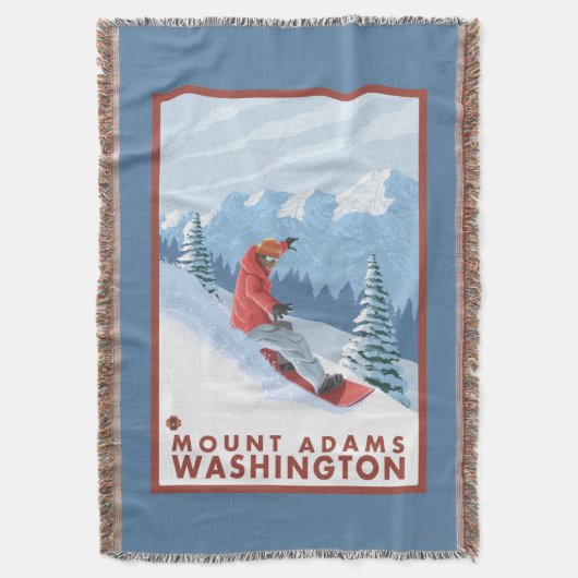 Snowboarder Scene - Mount Adams, Washington Deken (Voorkant Verticaal)
