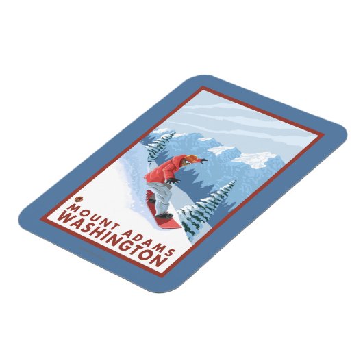 Snowboarder Scene - Mount Adams, Washington Magneet (Linkerzijde)