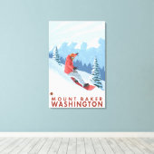 Snowboarder Scene - Mount Baker, Washington Canvas Afdruk (Insitu (Houten vloer))