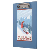 Snowboarder Scene - Mount Baker, Washington Klembord (Links)