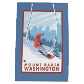 Snowboarder Scene - Mount Baker, Washington Medium Cadeauzakje (Achterkant)