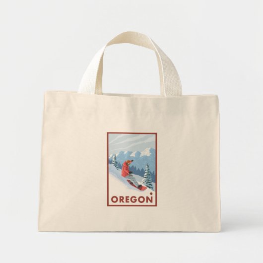 Snowboarder Scene - Oregon Mini Tote Bag (Voorkant)