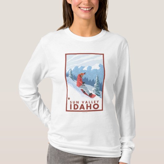 Snowboarder Scene - Sun Valley, Idaho T-shirt (Voorkant)