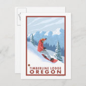 Snowboarder Scene - Timberline Lodge, Oregon Briefkaart (Voorkant / Achterkant)