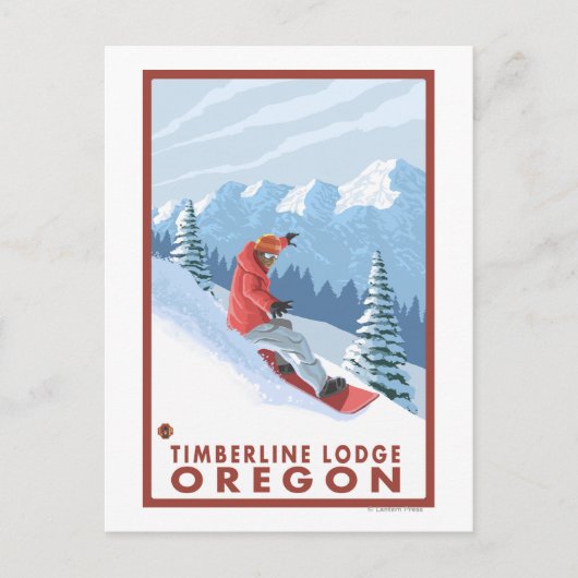 Snowboarder Scene - Timberline Lodge, Oregon Briefkaart (Voorkant)