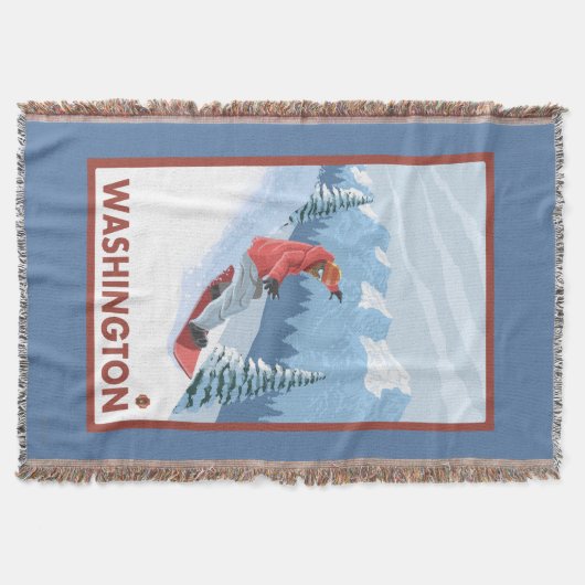 Snowboarder Scene - Washington Deken (Voorkant)
