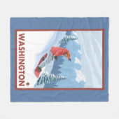 Snowboarder Scene - Washington Fleece Deken (Voorkant (Horizontaal))