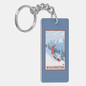 Snowboarder Scene - Washington Sleutelhanger (Voorkant Links)