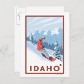 Snowboarder SceneIdahoVintage Travel Poster Briefkaart (Voorkant / Achterkant)