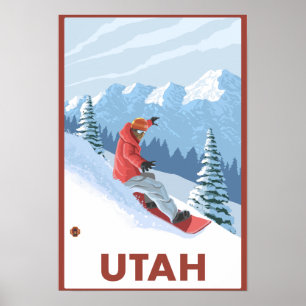 Snowboarder SceneUtah Poster