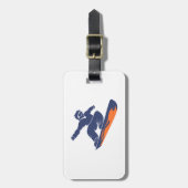 Snowboarder silhouet - Kies achtergrondkleur Bagagelabel (Voorkant verticaal)