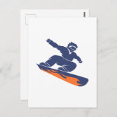 Snowboarder silhouet - Kies achtergrondkleur Briefkaart (Voorkant / Achterkant)