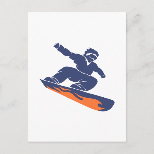 Snowboarder silhouet - Kies achtergrondkleur Briefkaart (Voorkant)