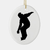 Snowboarder Silhouette Keramisch Ornament (Rechts)