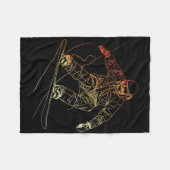 Snowboarder Sketch Alpine Snowboarden Fleece Deken (Voorkant (Horizontaal))