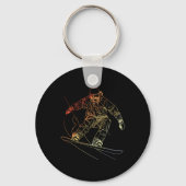 Snowboarder Sketch  Alpine Snowboarden Sleutelhanger (Voorkant)