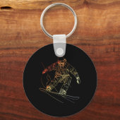Snowboarder Sketch  Alpine Snowboarden Sleutelhanger (Voorkant)