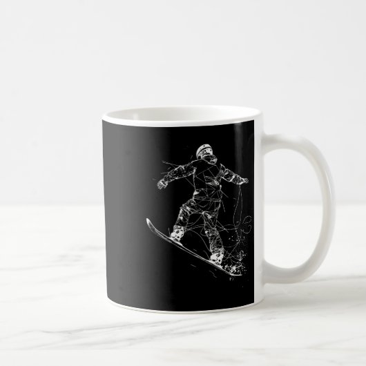 Snowboarder Sketch Snowboarding Slope Koffiemok (Rechts)