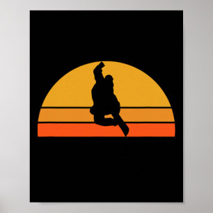 Snowboarder Snow Winter Sunset R Poster