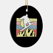 Snowboarder Snowboard Retro Keramisch Ornament (Rechts)