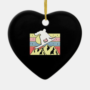Snowboarder Snowboard Retro Keramisch Ornament