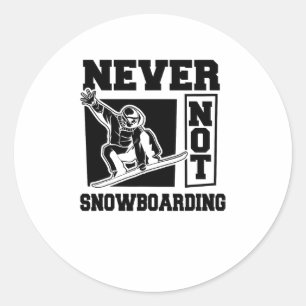 Snowboarder Snowboarden - Wintersport Snowboard Ronde Sticker