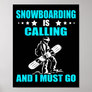 Snowboarder Snowboarder gaat Snowboard vleugel noe Poster
