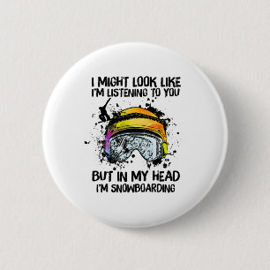 Snowboarder Sport Lovers Gift Kleding Ronde Button 5,7 Cm