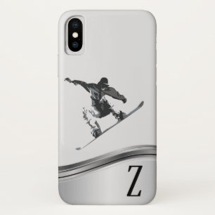 Snowboarder Sports Snowboard Monogram iPhone X Hoesje
