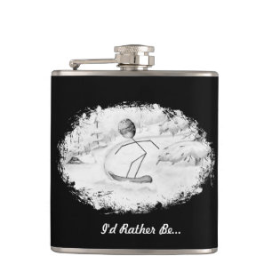 Snowboarder Stickman Flask Heupfles