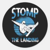 Snowboarder Stomp het skigebied Snowboard Ronde Sticker (Voorkant)