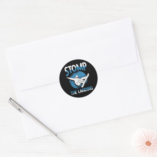 Snowboarder Stomp het skigebied Snowboard Ronde Sticker (Envelop)