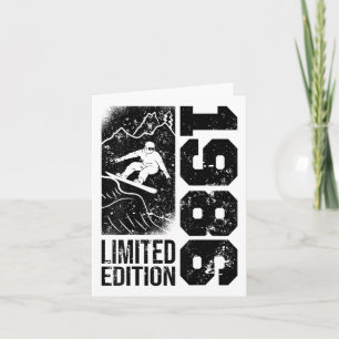 Snowboarder Vintage 1986 Verjaardag Snowboarden Sn Kaart