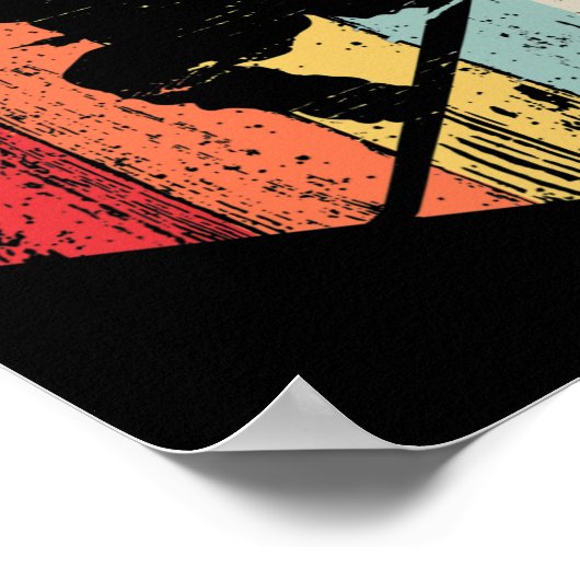 Snowboarder voor retro Style Poster (Hoek)