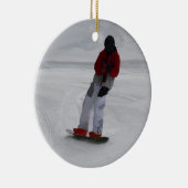 Snowboarder "voorbereiding op de ski" Wintersport  Keramisch Ornament (Rechts)