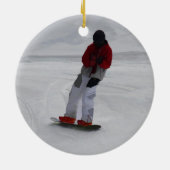 Snowboarder "voorbereiding op de ski" Wintersport  Keramisch Ornament (Achterkant)