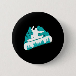 Snowboarder Winter Snowboard Snowboarden Ronde Button 5,7 Cm