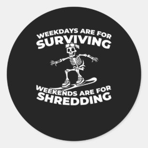 Snowboarder - Wintersport Snowboarden Ronde Sticker