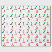Snowboarders Pattern Holiday Xmas Cadeaupapier (Vlak)