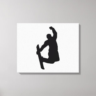 Snowboarderspringen Canvas Afdruk