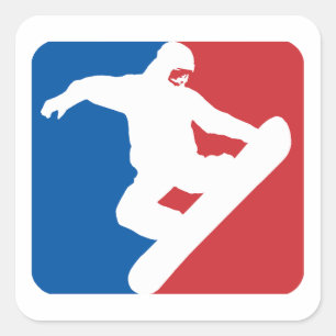 Snowboarding All Star Vierkante Sticker
