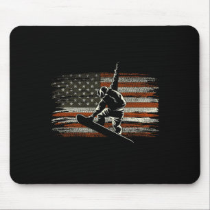 Snowboarding American Flag for Snowboarder Skiing Muismat
