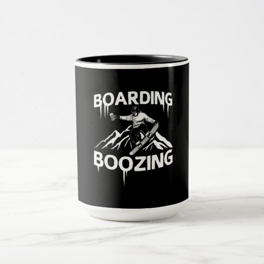 Snowboarding Boozing Mok (Midden)