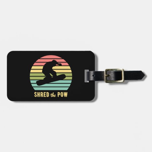 Snowboarding deelde de Pow Sunset Bagagelabel (Voorkant horizontaal)