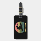 Snowboarding deelde de Pow Sunset Bagagelabel (Voorkant verticaal)