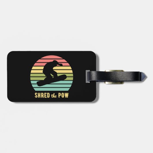 Snowboarding deelde de Pow  Sunset Bagagelabel (Achterkant horizontaal)