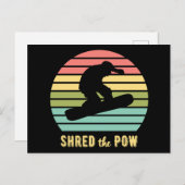 Snowboarding deelde de Pow  Sunset Briefkaart (Voorkant / Achterkant)